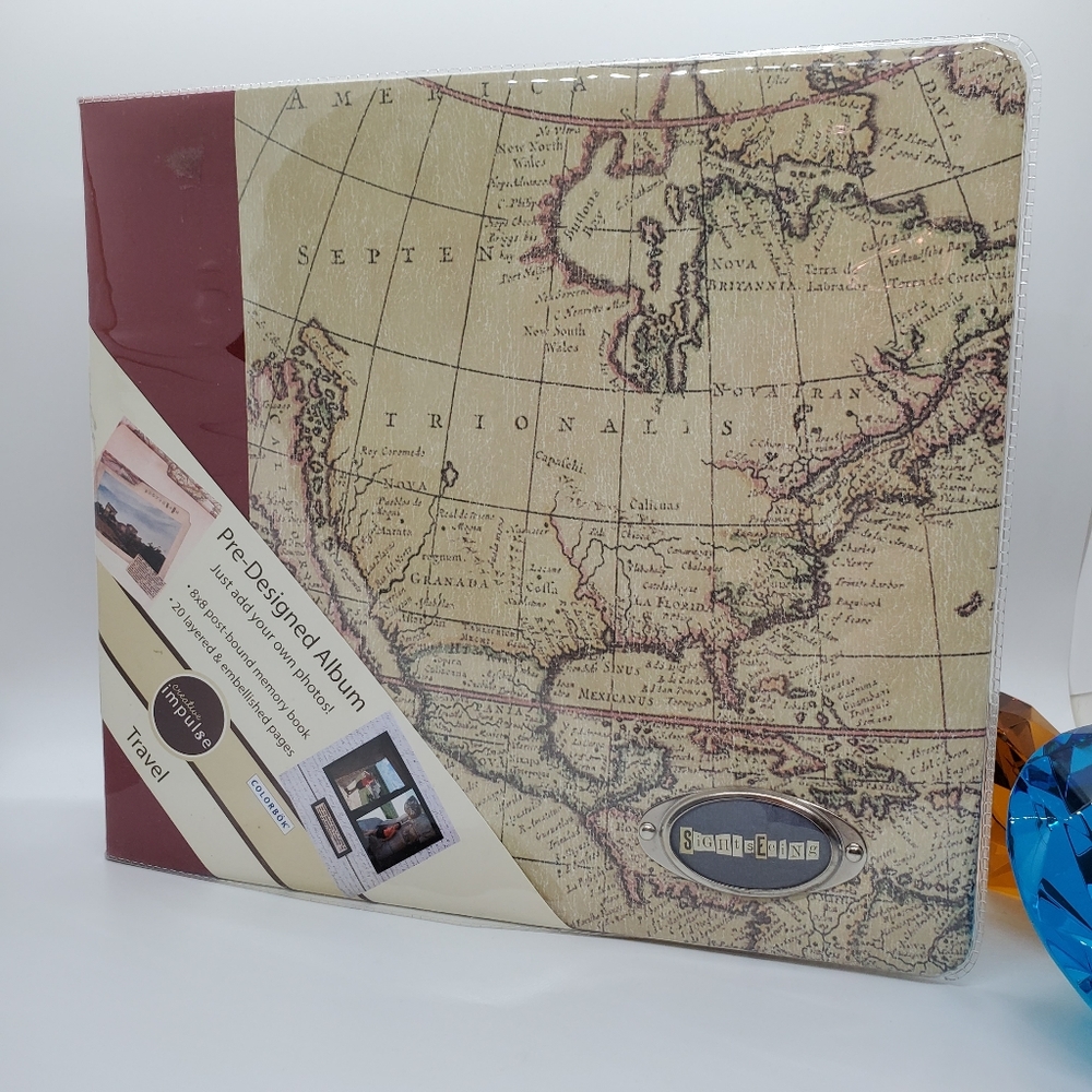 Creative Impulse Colorbok Travel themed scrapbook journal 8×8 add photos easily